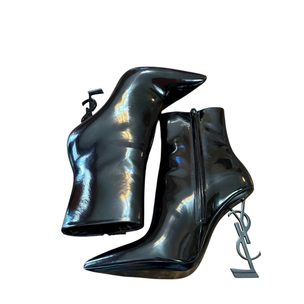 Saint Laurent Opyum 110 Patent Leather YSL Stiletto Heel Boots NEW EU 39 US 9 - Picture 7 of 11